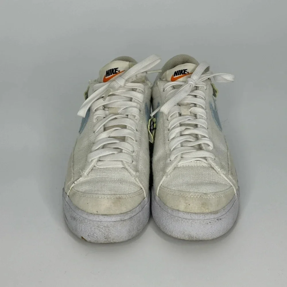 Nike‎ Blazer Low Platform Next Nature Women's Sz 6 White/Boarder Blue DJ6376 100